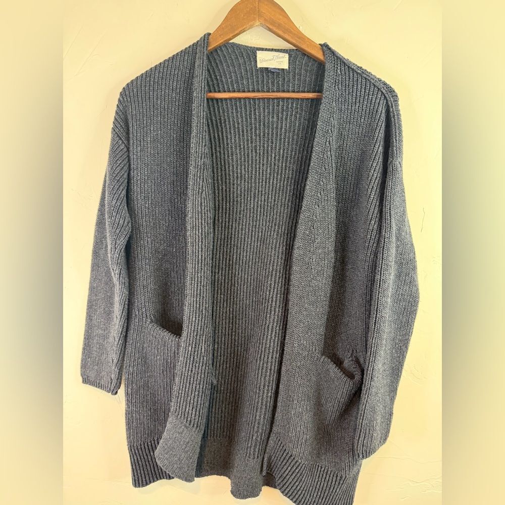 Universal Thread Slate Ribbed Open-Front Cardigan